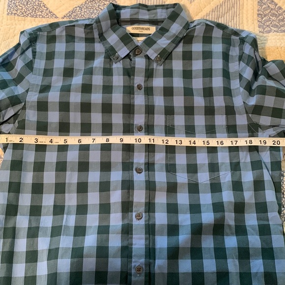Men’s Brand New Goodthreads Poplin Button-down Shirt Size MT Slim in Blue Check. - Picture 3 of 10